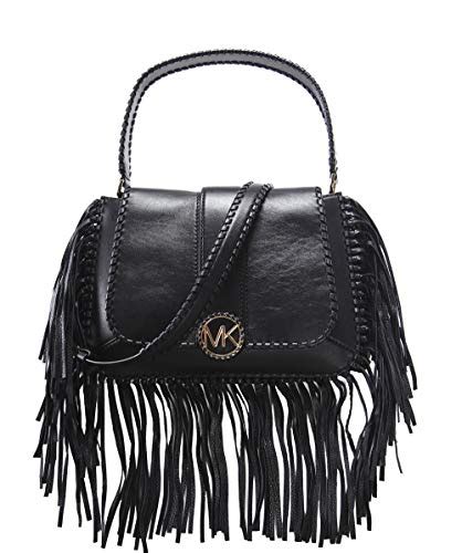 michael kors black suede fringe bag|Michael Kors lillie bag.